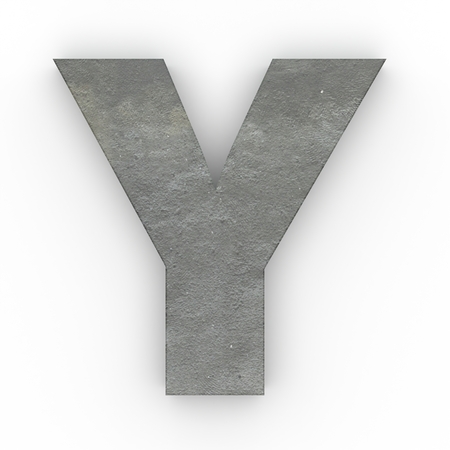 Concrete letter isolated on white background 3D Illustrationの写真素材