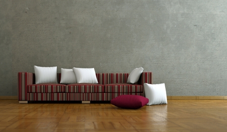Interior design modern bright room with sofa 3d Illustrationの写真素材