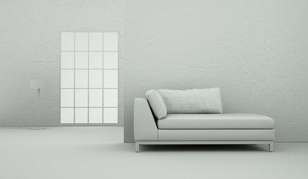 Interior design model room with sofa 3d Illustrationの写真素材