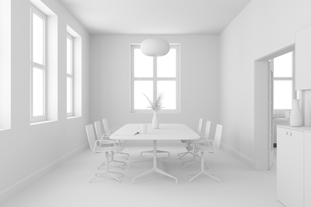 Model of dining room interior design 3D Illustrationの写真素材