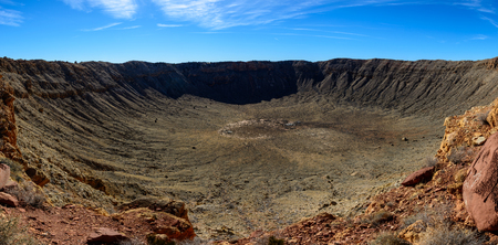 Meteor Crater panoramic view, in Winslow, Arizona, USAの写真素材