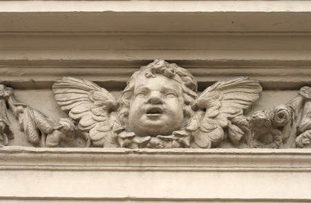 A detail of a decoration with an angelの写真素材