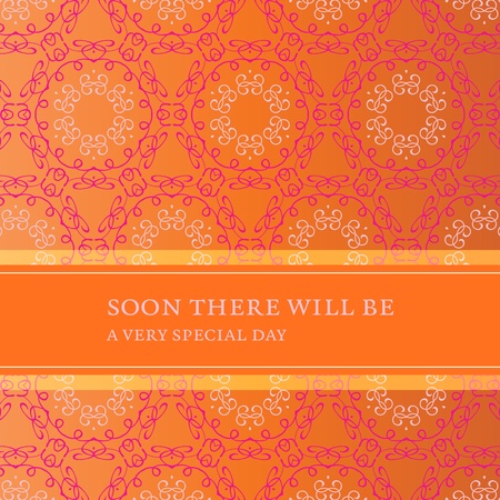 Stylish invitation card with flower pattern and banner for your own message. For example to be used for marriage, birth, engagement, party. Fully editable vector.のイラスト素材