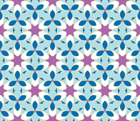 Stylish design with seamless blue and purple flowersのイラスト素材