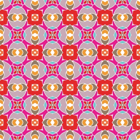 Seamless and elegant Baroque pattern with flowers in pink, brown, red, orangeのイラスト素材