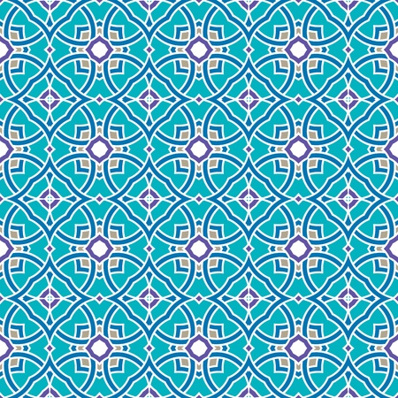 Design for seamless tiles with geometric lines and squares in grey, blue, purple, greenのイラスト素材
