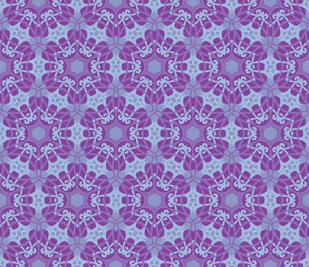 Seamless and elegant Baroque pattern with flowers in purple and blueのイラスト素材