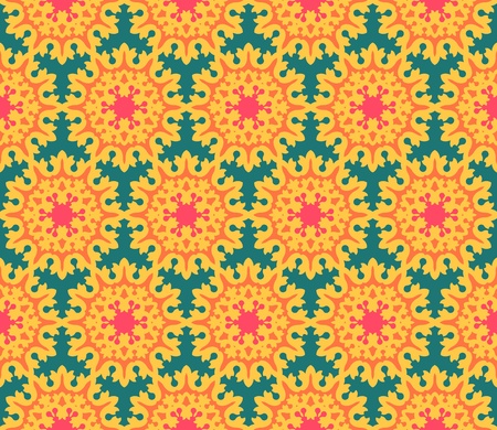 Seamless and elegant Baroque pattern with flowers in pink, orange, greenのイラスト素材