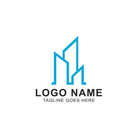 Building logo design, Building, Modern Real Estate company logo design vector illustrationのイラスト素材