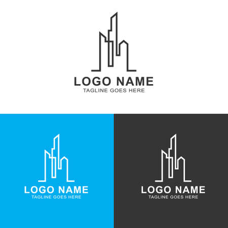Building logo design, Building, Modern Real Estate company logo design vector illustrationのイラスト素材