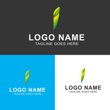 Letter I colorful logo Designのイラスト素材