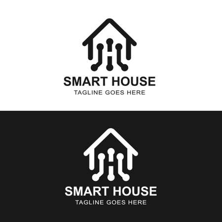 Smart house minimal logo designのイラスト素材