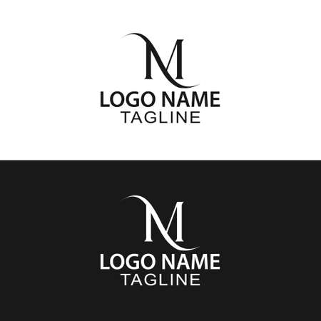 Clothing brand M lettering logo designのイラスト素材