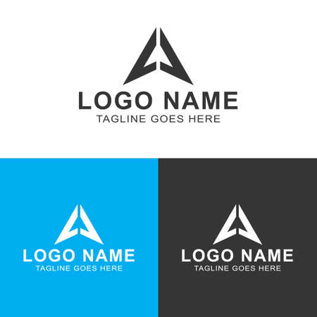 Letter A 2D view Minimal Logo Designのイラスト素材