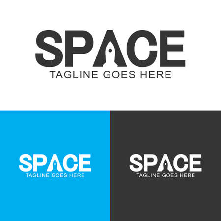 Space lettering minimal logo designのイラスト素材