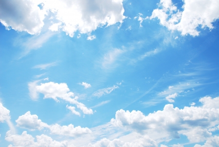 blue sky with cloudsの写真素材