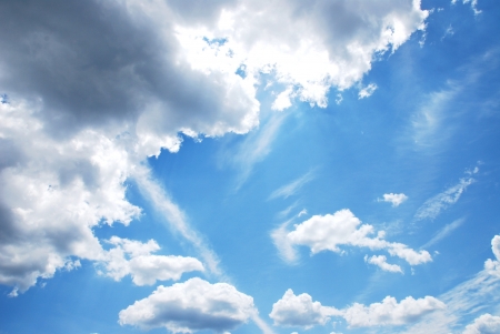blue sky with cloudsの写真素材