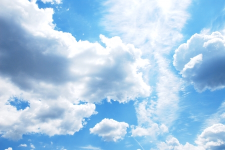 blue sky with cloudsの写真素材