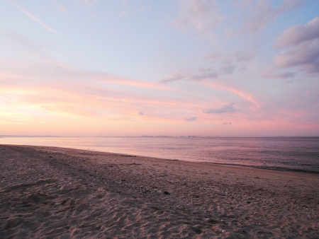 sunset on the oceanの写真素材