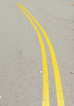 yellow line signの写真素材