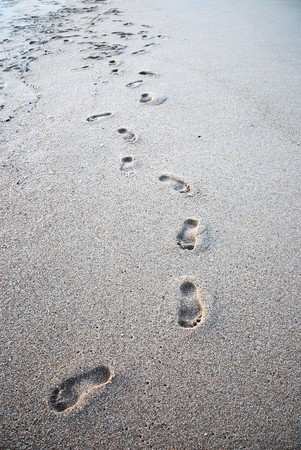 footprints in sand