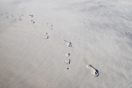 footprints in sandの写真素材