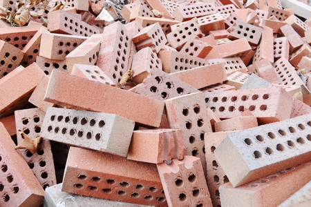 Stack of raw bricks
