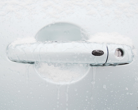 Frozen handle carの写真素材