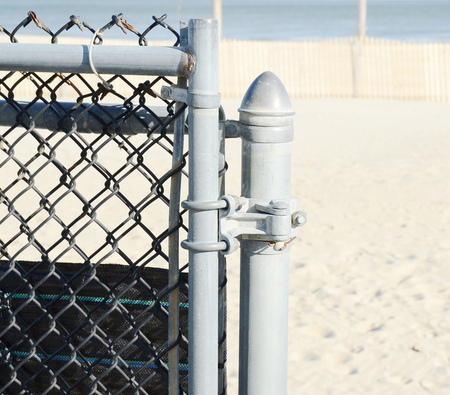 Chainlink fence hardwareの写真素材