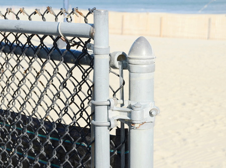 Chainlink fence hardwareの写真素材