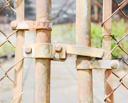 Wire fence postの写真素材