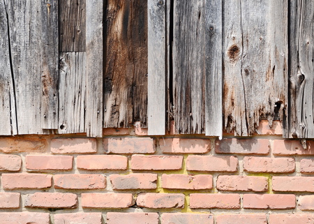 wood and brick textureの写真素材