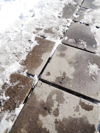 sidewalk snowの写真素材