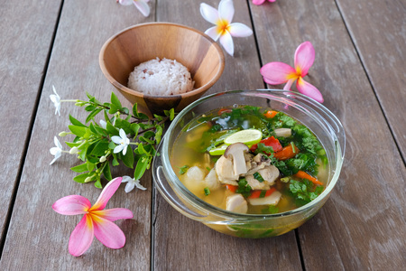 Tom Yum Gai,Northern Style Spicy Chicken Soup.の写真素材