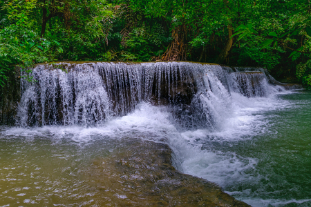 Waterfall huay mae khamin in Kanchanaburi province,Thailandの写真素材