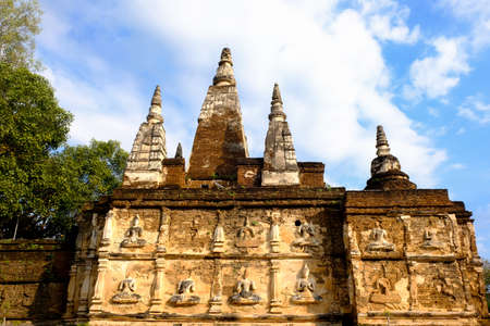Wat Chet Yot, seven pagoda temple It is a major tourist attraction in Chiang Mai, Thailand.の写真素材