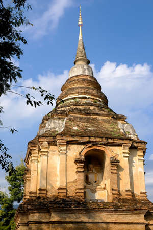 Wat Chet Yot, seven pagoda temple It is a major tourist attraction in Chiang Mai, Thailand.の写真素材