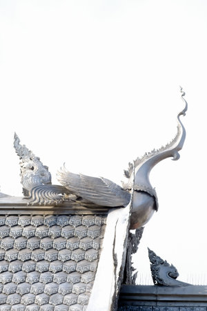 Wat Srisuphan in Chiang mai, northern Thailand, Church built from silver.の写真素材