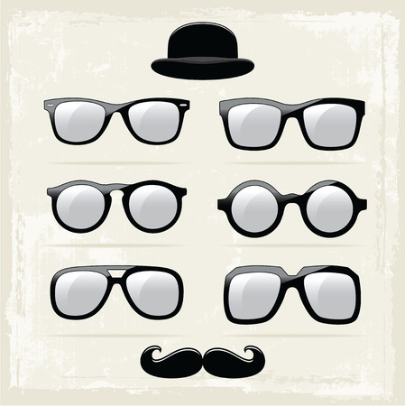 Set of Hipster Glassesのイラスト素材