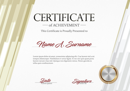 Certificate of Achievement. Premium.のイラスト素材
