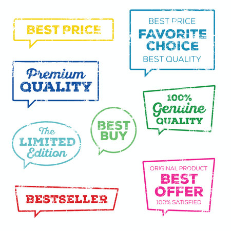 Set of Retail Tags. Set of Vintage Bubbles.のイラスト素材