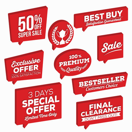 Colorful Isometric bubbles. Set of Retail Tags.のイラスト素材