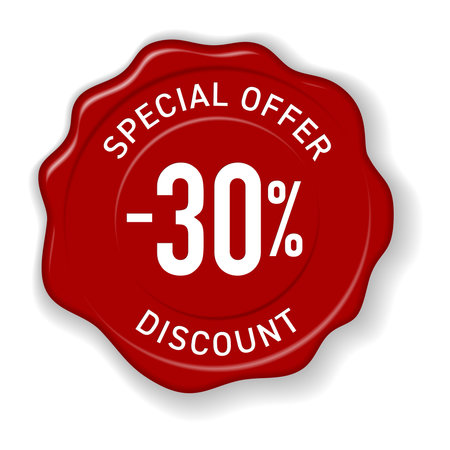 Wax Seal Special Offer Discount Badgeのイラスト素材