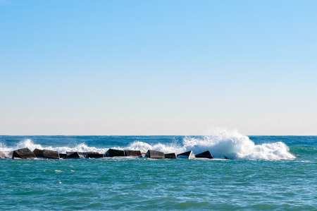 Strong waves in the seaの写真素材