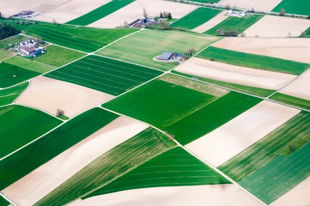 The fields of Switzerland. Birds eye view