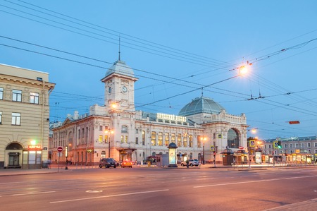 Vitebsk Railway Station at white nightのeditorial素材