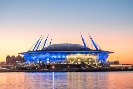 A new stadium on the Krestovsky island, known as the Saint Petersburg Arena, aka the Zenith Arena, aka the The Krestovsky Stadiumのeditorial素材