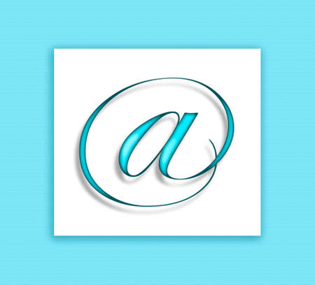 Blue At signor symbol, @ sign icon or buttonの写真素材