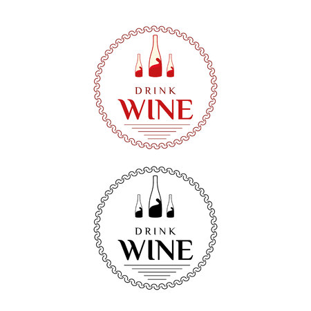 Wine Bottle Logo Templateのイラスト素材