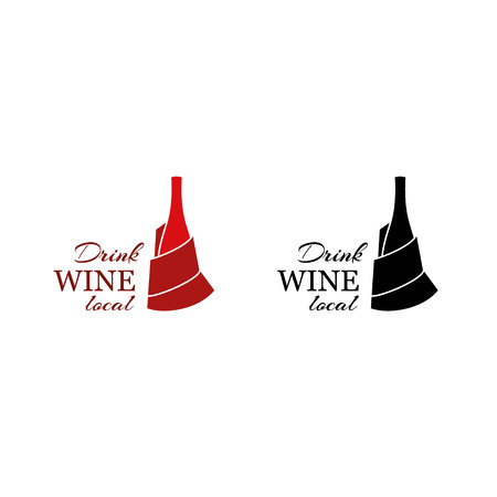 Wine Bottle Logo Templateのイラスト素材